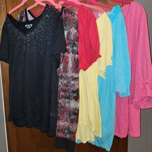 Lot Of 5 Shirts 3x 22/24 Cato Yellow Red Black Blue Bow Sweater + Free Pink Top